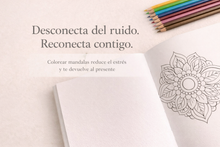 Cargar imagen en el visor de la galería, Set Creativo de Mandalas con Lápices – cuaderno "Donde la mente descansa" a5