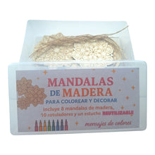 Cargar imagen en el visor de la galería, caja de mandalas de madera