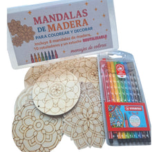 Cargar imagen en el visor de la galería, mandalas de madera para colorear