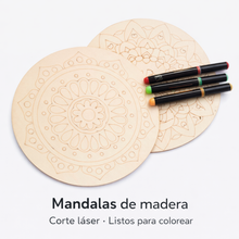 Cargar imagen en el visor de la galería, Set Creativo de Mandalas de Madera + Rotuladores Acrílicos Campus