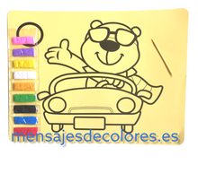 Cargar imagen en el visor de la galería, Colección de láminas adhesivas precortadas con diferentes diseños listos para ser coloreados con arena