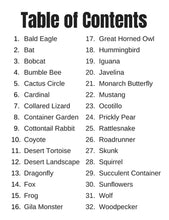 Cargar imagen en el visor de la galería, Libro para colorear animales y plantas del Desierto (The living Desert)