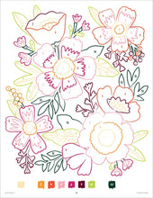 Cargar imagen en el visor de la galería, "Página interior del libro Flowers con diseño floral para colorear por números."