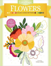 Cargar imagen en el visor de la galería, "Portada del libro para colorear por números Flowers – Ilustraciones florales relajantes."
