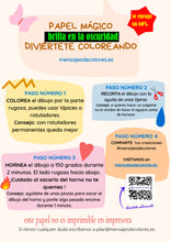 Cargar imagen en el visor de la galería, instrucciones papel magico que brilla en la oscuridad