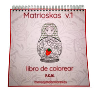 Cargar imagen en el visor de la galería, 2 Libros para colorear Mandalas v.1 y Matriuskas v.1 - Mensajes de Colores
