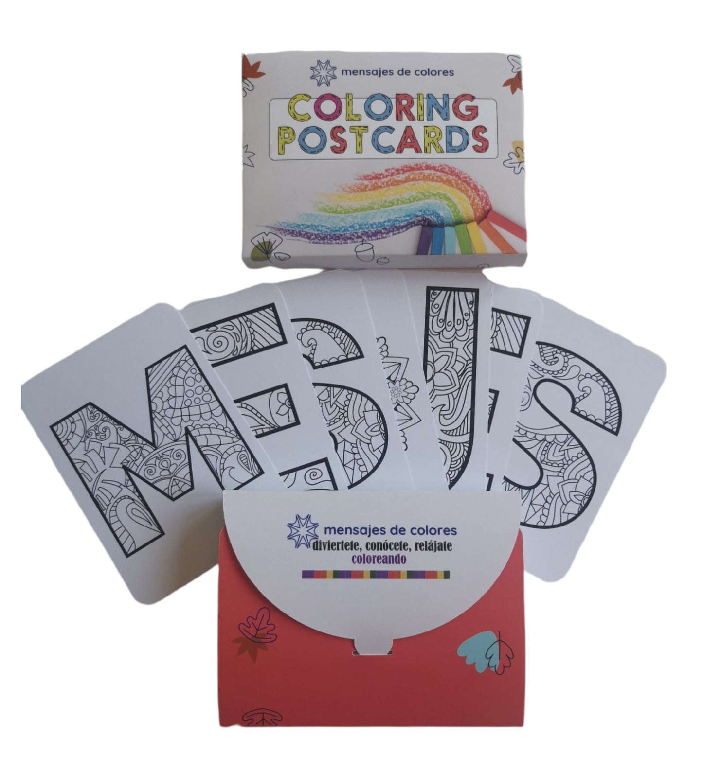 27 Tarjetas: Abecedario para Colorear - Mensajes de Colores