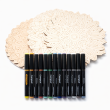 Cargar imagen en el visor de la galería, Set Creativo de Mandalas de Madera + Rotuladores Acrílicos Campus
