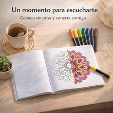 Cargar imagen en el visor de la galería, Cuaderno de Mandalas para Colorear Adultos “Lo que Encuentro Cuando Me Escucho"
