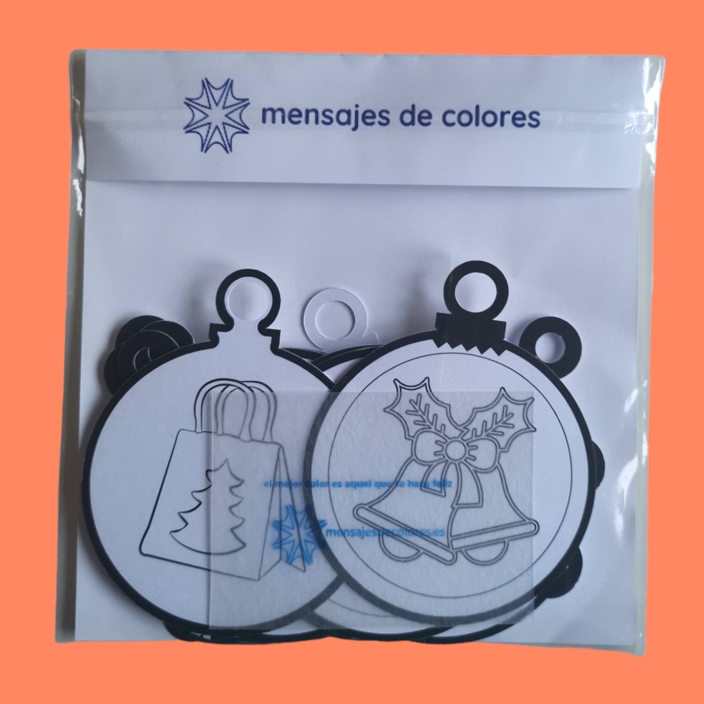 Bolas de Navidad para Colorear (20 unidades) - Mensajes de Colores