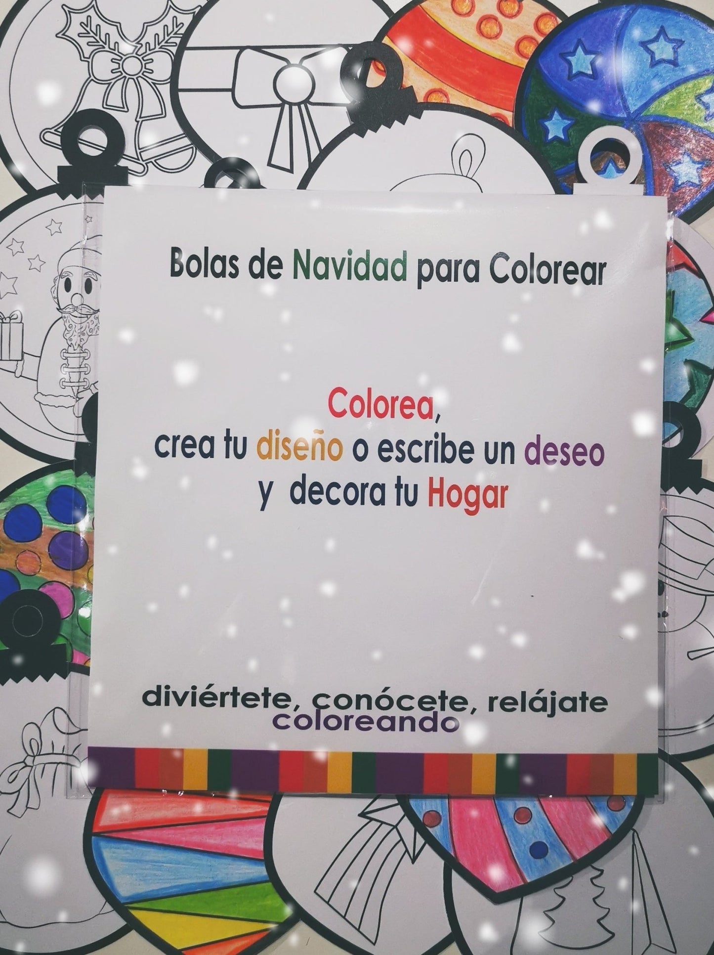 Bolas de Navidad para Colorear (20 unidades) - Mensajes de Colores