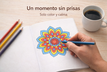 Cargar imagen en el visor de la galería, Mandalas para adultos + rotuladores | Ritual de calma y creatividad " Donde descansa la mente"

