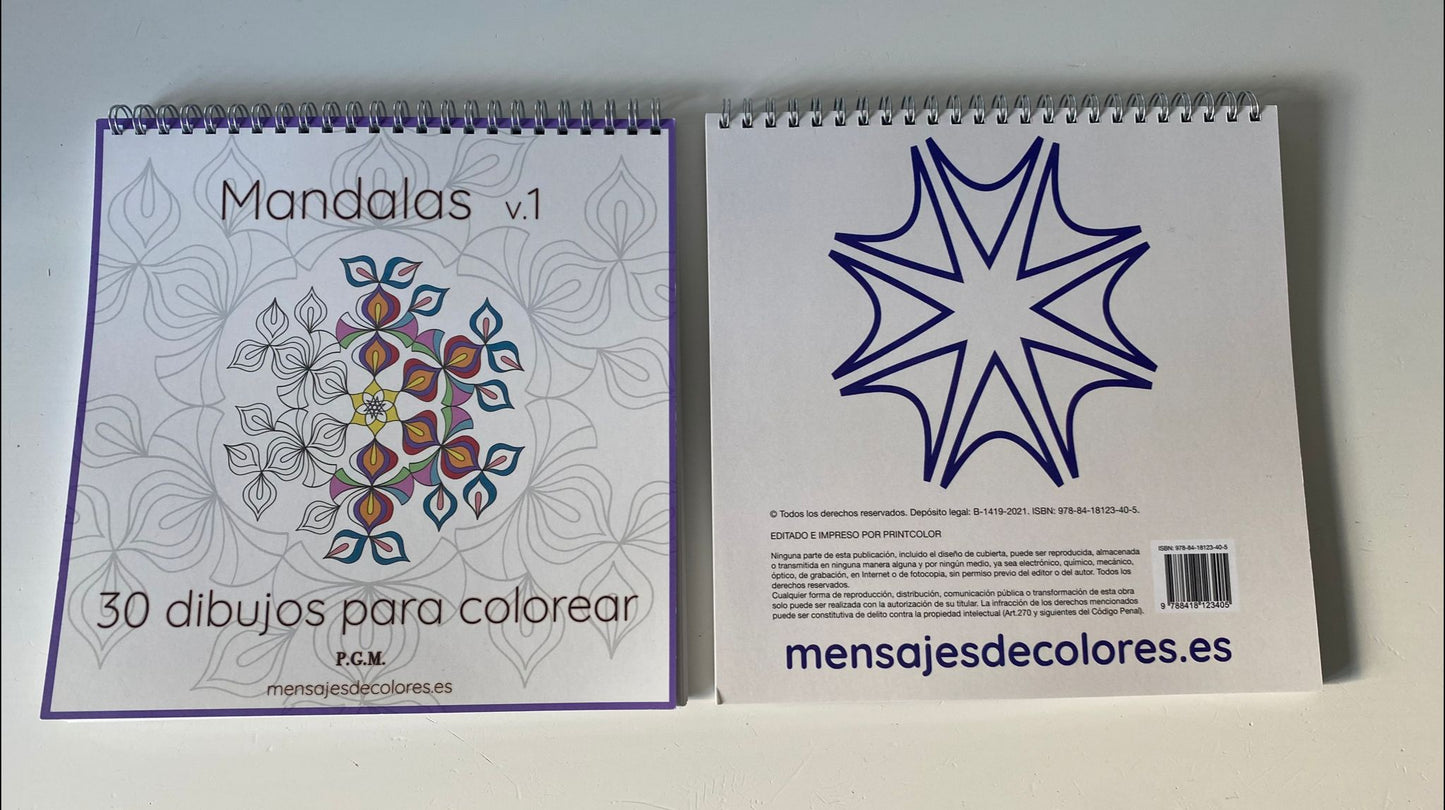 Pack : Libro de Colorear Mandalas v.1 y 24 lápices de colores acuarelables Noris