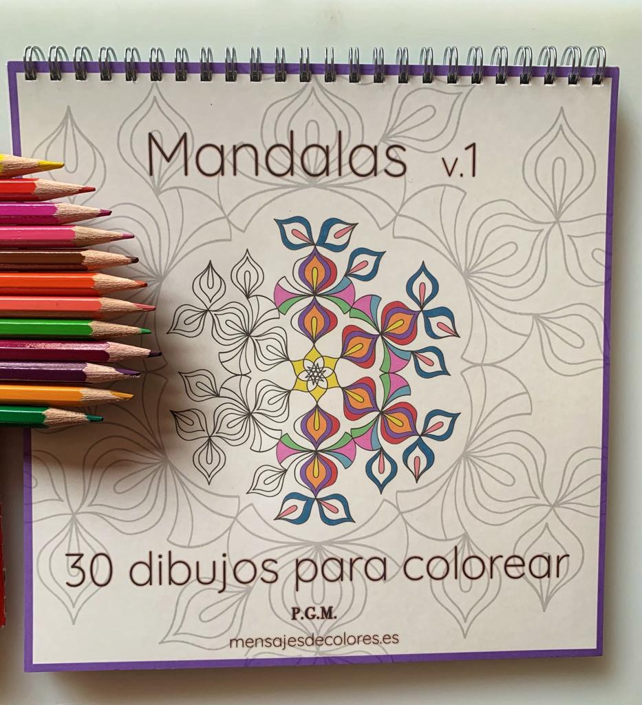 interfaz Comerciante itinerante éxito Pack : Libro de Colorear Mandalas v.1 y 24 lápices de colores acuarela –  Mensajes de Colores