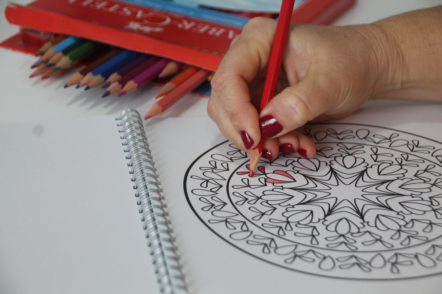 Pack de iniciación: Libro de Colorear Mandalas v.1 y lápices de colores  Faber Castell