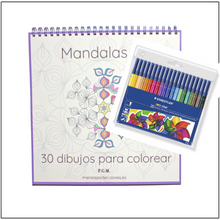 Cargar imagen en el visor de la galería, Pack : Libro de Colorear Mandalas v.1 y Rotuladores
