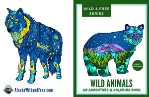 Libro para colorear dibujos de Animales Salvajes (Wild Animals)