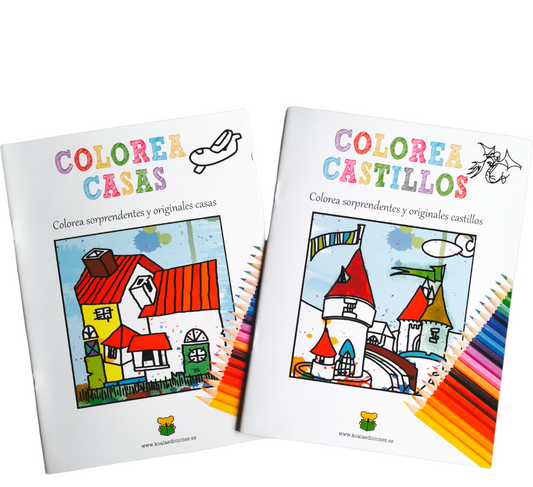 Pack 2 Libros  para Colorear : Colorea Casas y  Colorea Castillos