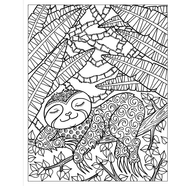 Libro para colorear : Zendoodle Sleepy Sloths:  Dormilones perezosos