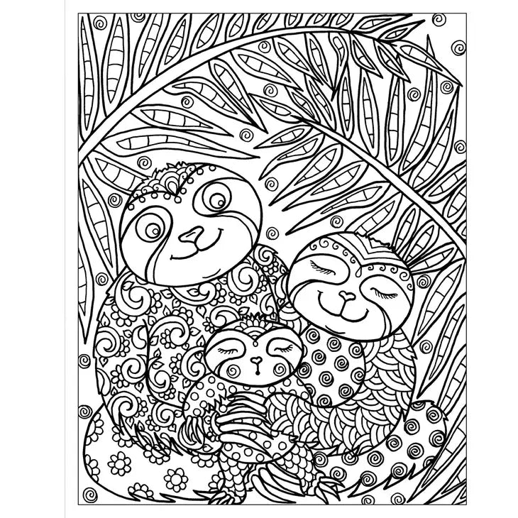 Libro para colorear : Zendoodle Sleepy Sloths:  Dormilones perezosos